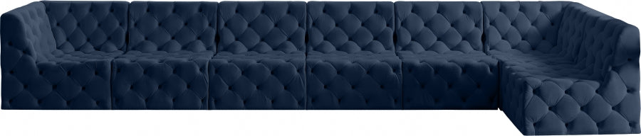 Tuft Blue Velvet Modular Sectional from Meridian - Luna Furniture