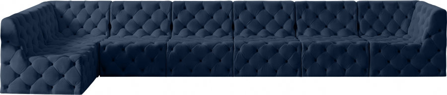 Tuft Blue Velvet Modular Sectional from Meridian - Luna Furniture