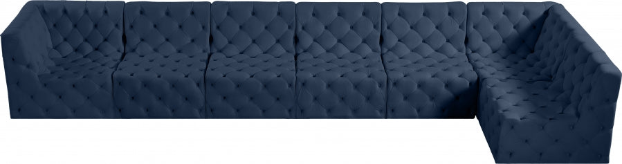 Tuft Blue Velvet Modular Sectional from Meridian - Luna Furniture