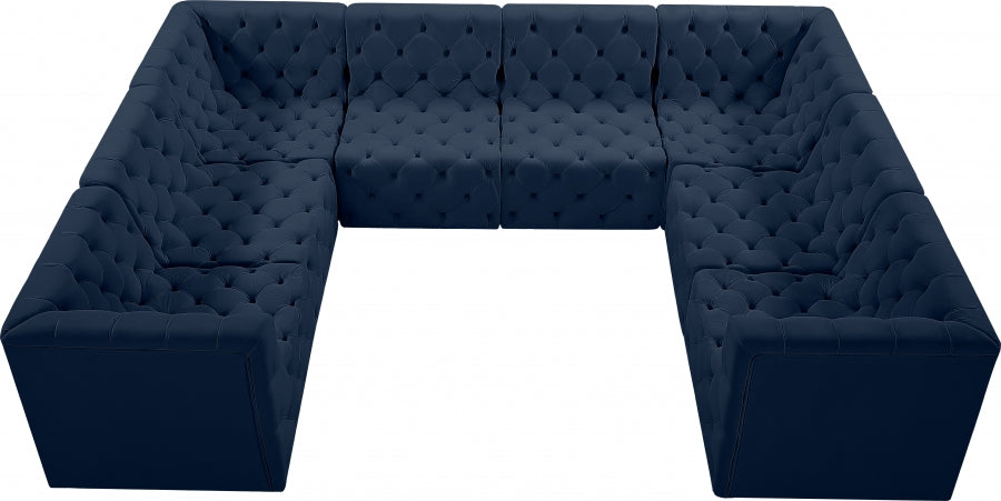 Tuft Blue Velvet Modular Sectional from Meridian - Luna Furniture