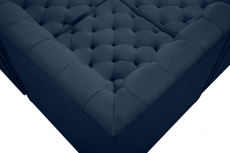 Tuft Blue Velvet Modular Sectional from Meridian - Luna Furniture