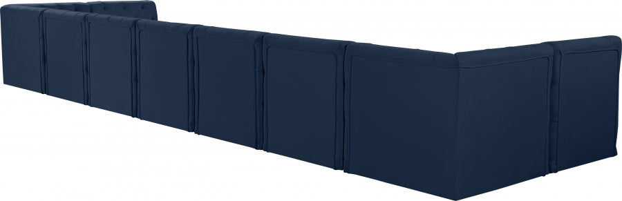 Tuft Blue Velvet Modular Sectional from Meridian - Luna Furniture