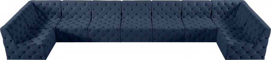 Tuft Blue Velvet Modular Sectional from Meridian - Luna Furniture