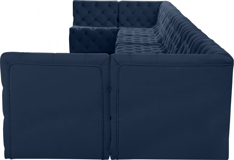 Tuft Blue Velvet Modular Sectional from Meridian - Luna Furniture