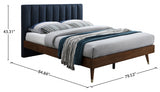 Vance Blue Mid-Century Modern Linen Textured King Bed from Meridian - Luna Furniture