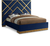 Vector Blue Velvet King Bed from Meridian - Luna Furniture