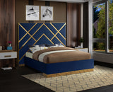 Vector Blue Velvet King Bed from Meridian - Luna Furniture