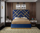 Vector Blue Velvet Queen Bed from Meridian - Luna Furniture