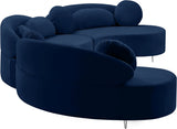 Vivacious Blue Velvet 3pc. Sectional from Meridian - Luna Furniture