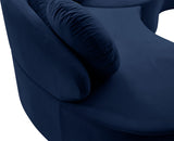 Vivacious Blue Velvet 3pc. Sectional from Meridian - Luna Furniture