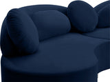 Vivacious Blue Velvet 3pc. Sectional from Meridian - Luna Furniture