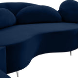 Vivacious Blue Velvet 3pc. Sectional from Meridian - Luna Furniture