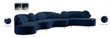 Vivacious Blue Velvet 3pc. Sectional from Meridian - Luna Furniture