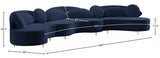 Vivacious Blue Velvet 3pc. Sectional from Meridian - Luna Furniture