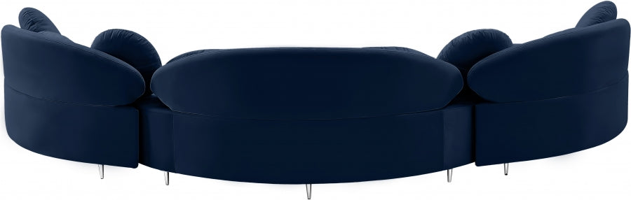 Vivacious Blue Velvet 3pc. Sectional from Meridian - Luna Furniture