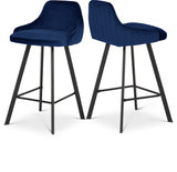 Viviene Blue Velvet Counter Stool, Set of 2 from Meridian - Luna Furniture