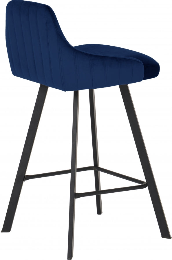 Viviene Blue Velvet Counter Stool, Set of 2 from Meridian - Luna Furniture