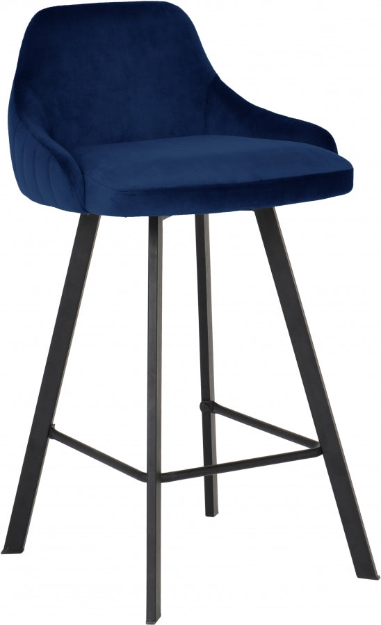 Viviene Blue Velvet Counter Stool, Set of 2 from Meridian - Luna Furniture