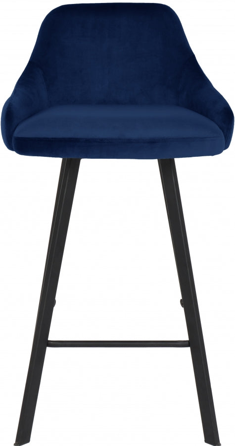 Viviene Blue Velvet Counter Stool, Set of 2 from Meridian - Luna Furniture