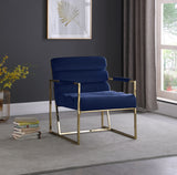 Wayne Blue Velvet Accent Chair from Meridian - Luna Furniture