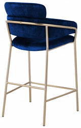 Yara Blue Velvet Counter Stool from Meridian - Luna Furniture