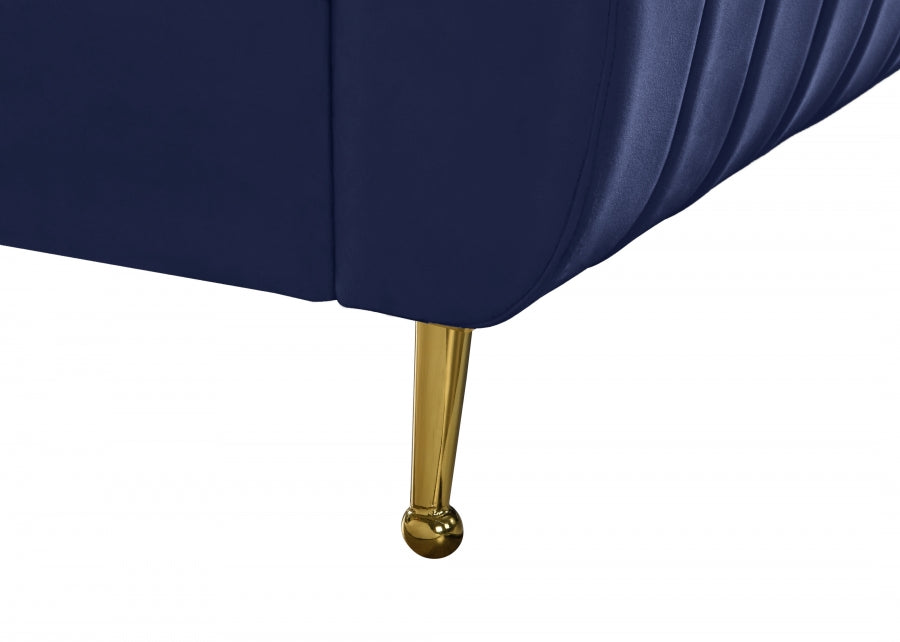 Zara Blue Velvet Full Bed from Meridian - Luna Furniture