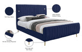 Zara Blue Velvet Full Bed from Meridian - Luna Furniture