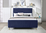 Zara Blue Velvet King Bed from Meridian - Luna Furniture