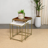 Bolden 2-Piece Square Nesting Table With Recessed Top Gold from Coaster - Luna Furniture