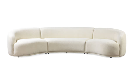 Bonita Ivory Boucle 3-Piece Curved Sectional - BONITAIVORY-SEC3 - Luna Furniture