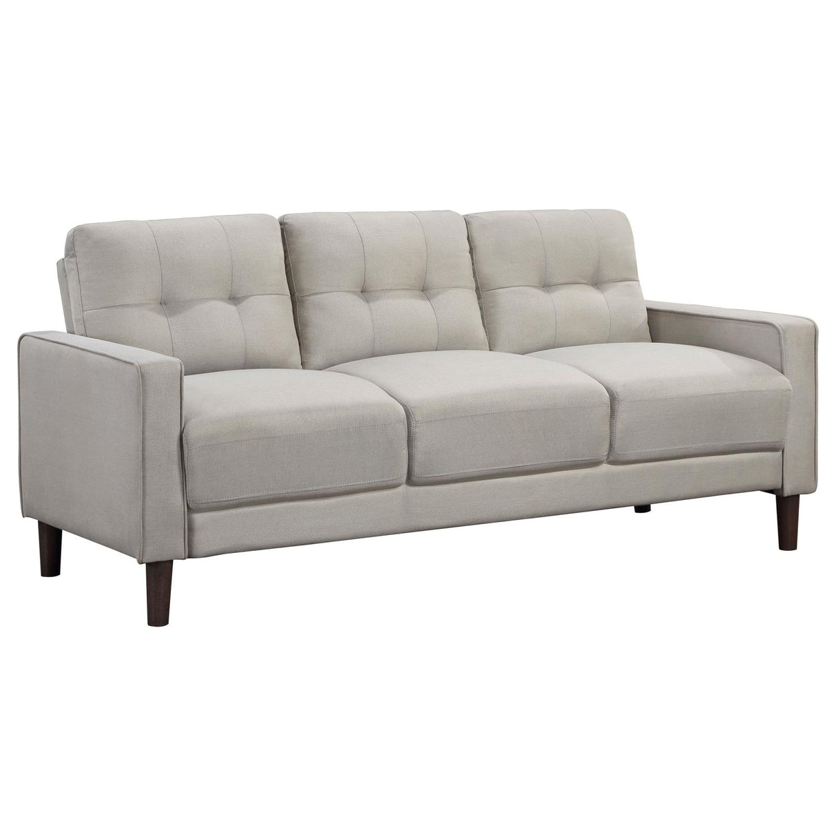 Bowen 2-piece Upholstered Track Arms Tufted Sofa Set Beige from Coaster - Luna Furniture