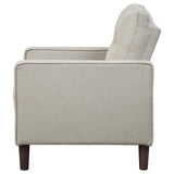 Bowen Upholstered Track Arms Tufted Chair Beige from Coaster - Luna Furniture