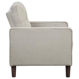 Bowen Upholstered Track Arms Tufted Chair Beige from Coaster - Luna Furniture