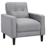 Bowen Upholstered Track Arms Tufted Chair Grey from Coaster - Luna Furniture