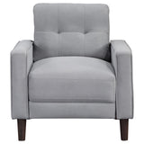 Bowen Upholstered Track Arms Tufted Chair Grey from Coaster - Luna Furniture