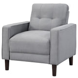 Bowen Upholstered Track Arms Tufted Chair Grey from Coaster - Luna Furniture