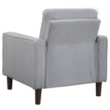 Bowen Upholstered Track Arms Tufted Chair Grey from Coaster - Luna Furniture