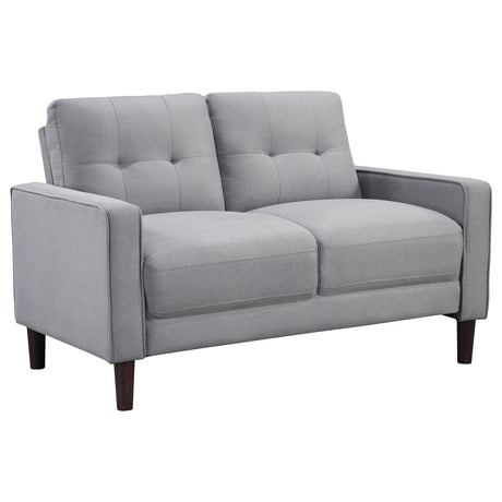 Bowen Upholstered Track Arms Tufted Loveseat Grey - 506782 - Luna Furniture