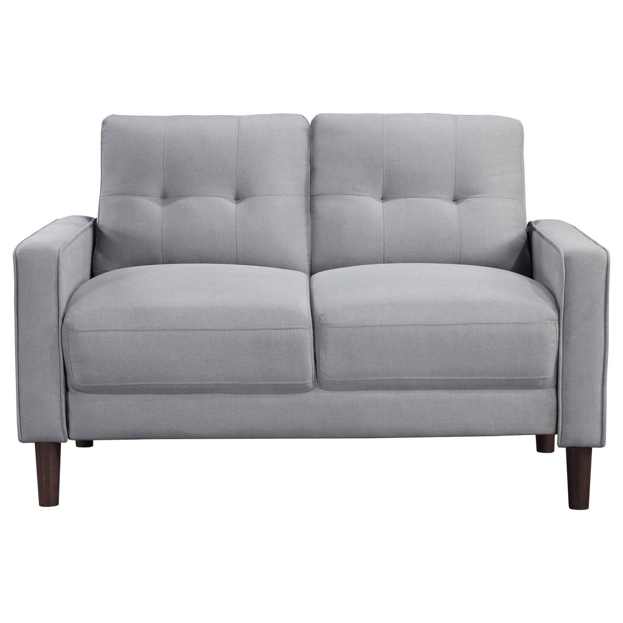 Bowen Upholstered Track Arms Tufted Loveseat Grey - 506782 - Luna Furniture