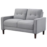 Bowen Upholstered Track Arms Tufted Loveseat Grey - 506782 - Luna Furniture