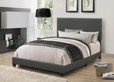 Boyd Eastern King Upholstered Bed with Nailhead Trim Charcoal from Coaster - Luna Furniture