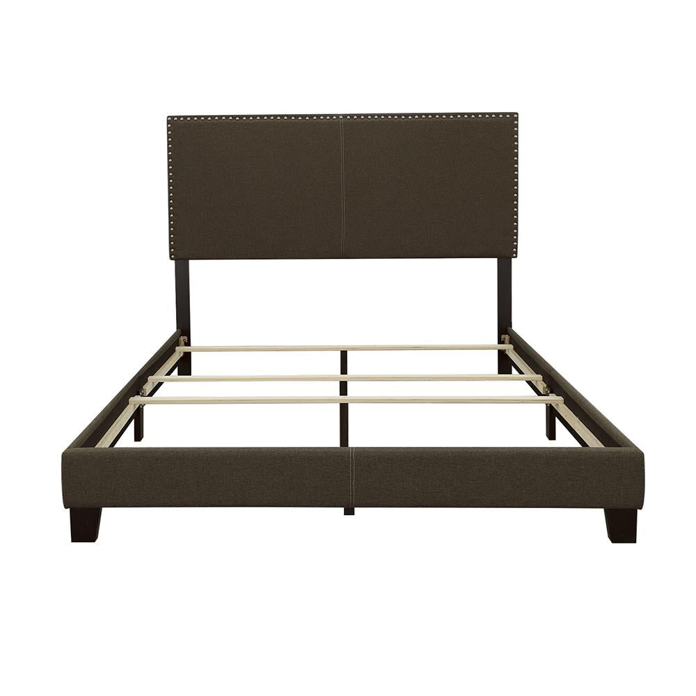 Boyd Queen Upholstered Bed with Nailhead Trim Charcoal from Coaster - Luna Furniture