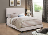 Boyd Queen Upholstered Bed with Nailhead Trim Ivory from Coaster - Luna Furniture