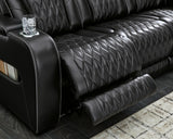 Boyington Black Power Reclining Loveseat with Console from Ashley - Luna Furniture