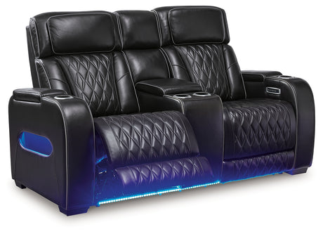 Boyington Black Power Reclining Loveseat with Console - U2710618 - Luna Furniture