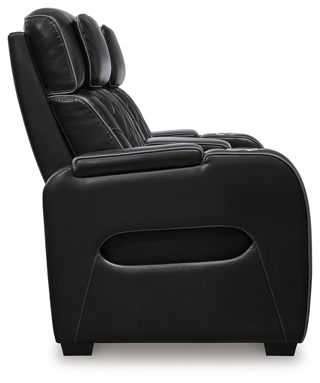 Boyington Black Power Reclining Loveseat with Console from Ashley - Luna Furniture