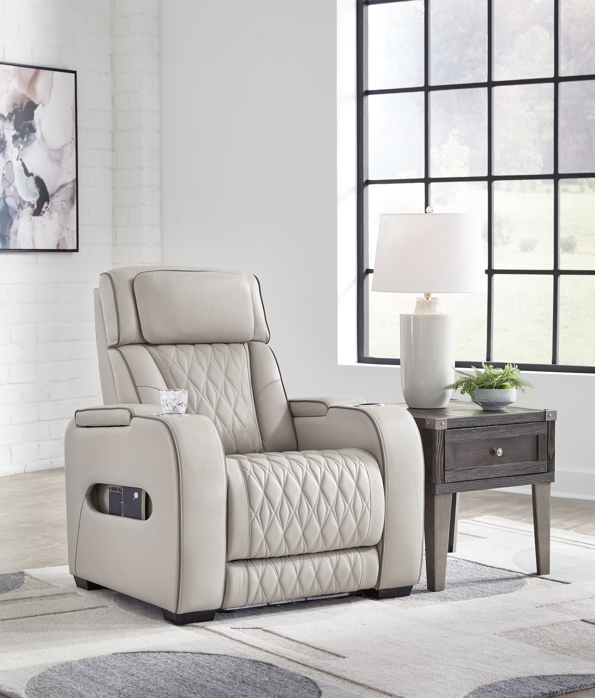 Boyington Gray Power Recliner - U2710513 - Luna Furniture