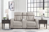 Boyington Gray Power Reclining Loveseat with Console from Ashley - Luna Furniture