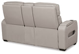 Boyington Gray Power Reclining Loveseat with Console from Ashley - Luna Furniture