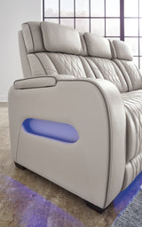 Boyington Gray Power Reclining Loveseat with Console from Ashley - Luna Furniture